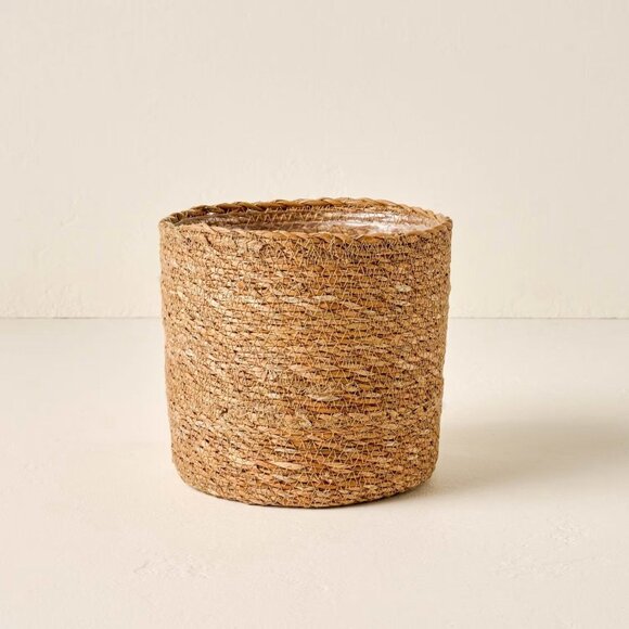Magnolia Other - Magnolia Lined Seagrass Planter 6.5" Med - Joanna Gaines Magnolia Market Waco TX